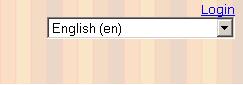 Language menu in the right top corner of the moodle startpage